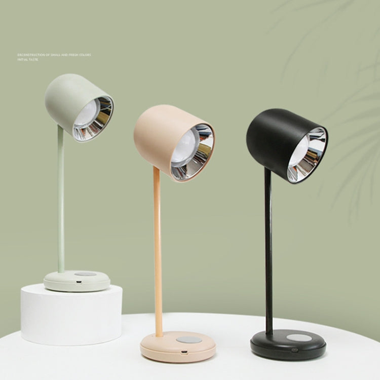 Simple and Modern LED Eye Protection Desk Lamp USB Charging Bedroom Bedside Study Book Light with Three-speed Touch Dimming(Green)