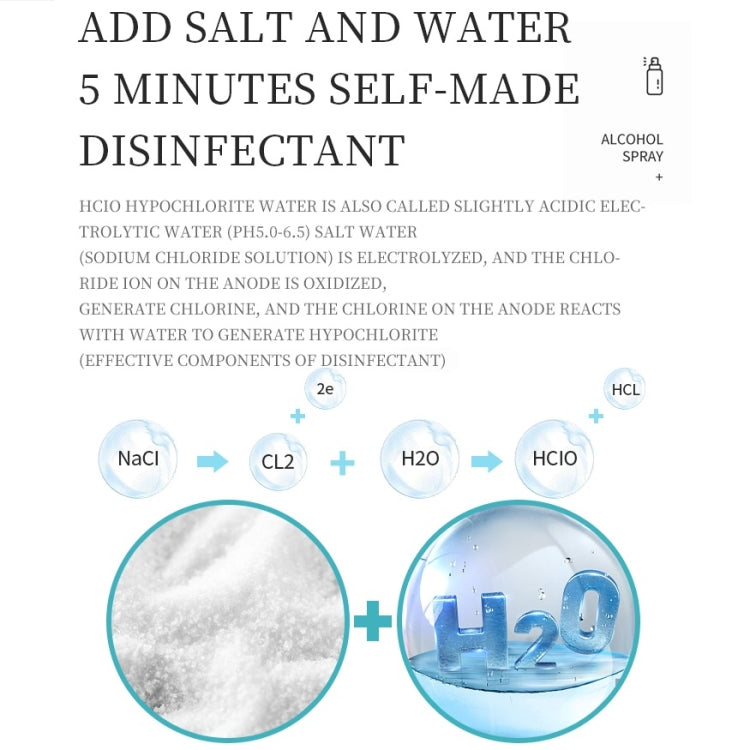 500ML Disinfection Water Maker Hypochlorite Disinfectant Clean Air Sprayer, Style:Touch + Display + Rechargeable