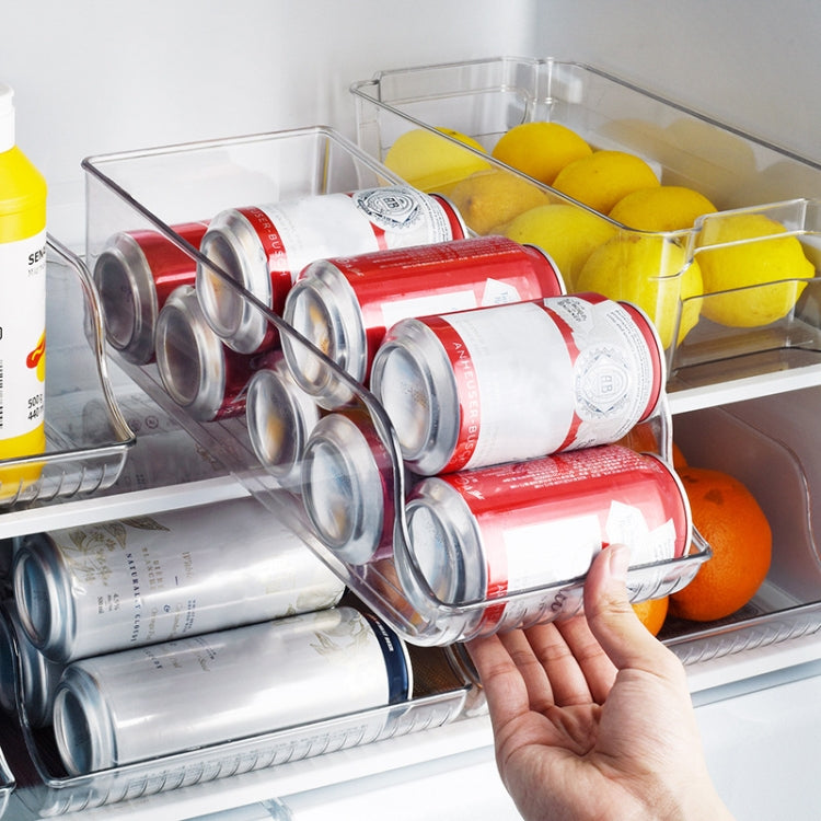 Kitchen Transparent Refrigerator Storage Box Pull-out Beverage Bottle Storage Box, Specification: Large