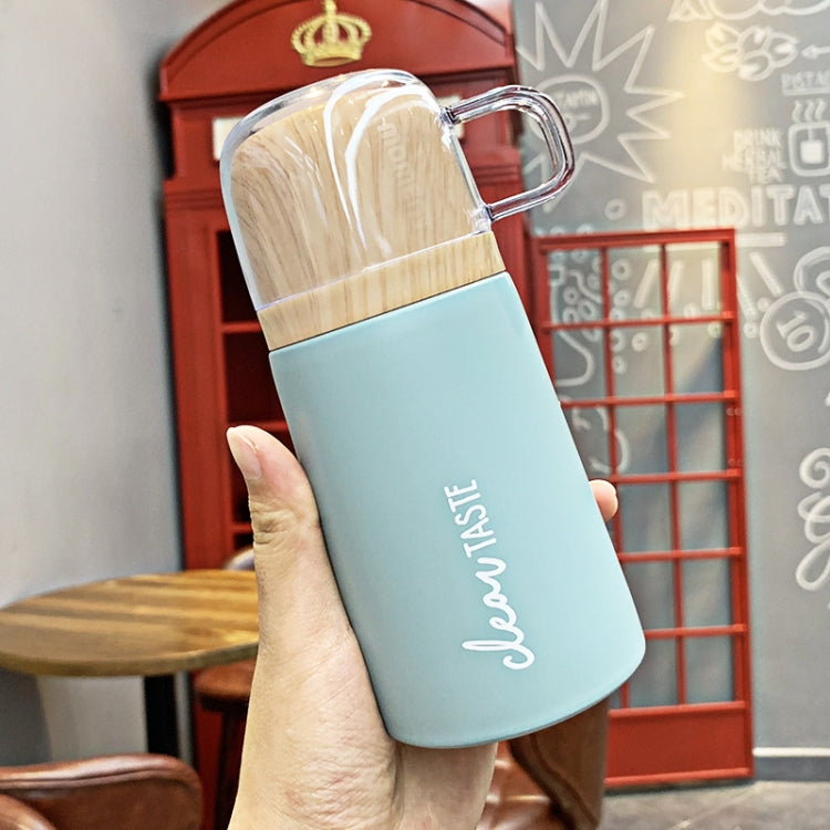 Dual-purpose Stainless Steel Vacuum Flask with Wood Grain Lid Push-button Portable Couple Water Cup, Capacity:200ml