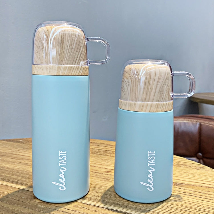 Dual-purpose Stainless Steel Vacuum Flask with Wood Grain Lid Push-button Portable Couple Water Cup, Capacity:200ml