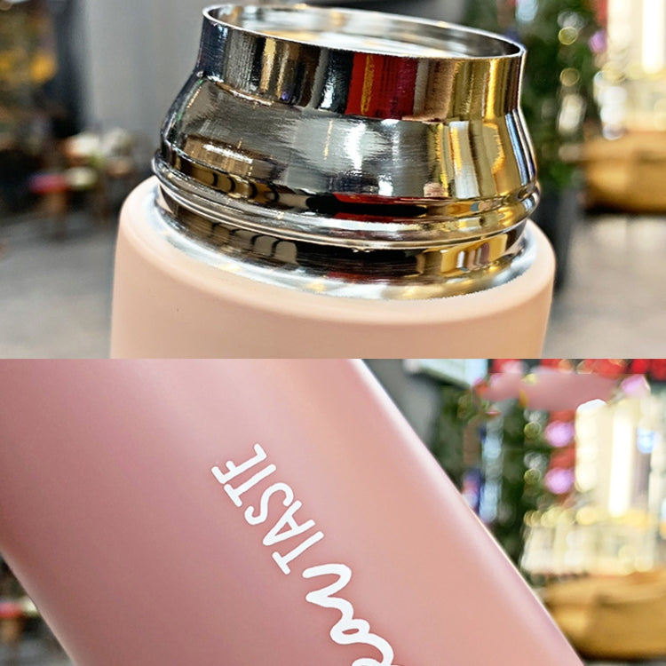 Dual-purpose Stainless Steel Vacuum Flask with Wood Grain Lid Push-button Portable Couple Water Cup, Capacity:200ml