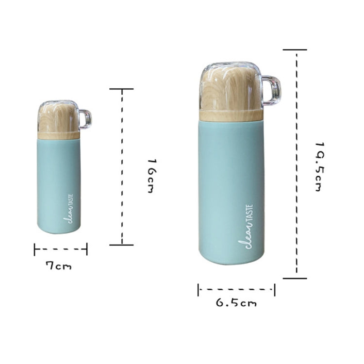 Dual-purpose Stainless Steel Vacuum Flask with Wood Grain Lid Push-button Portable Couple Water Cup, Capacity:200ml