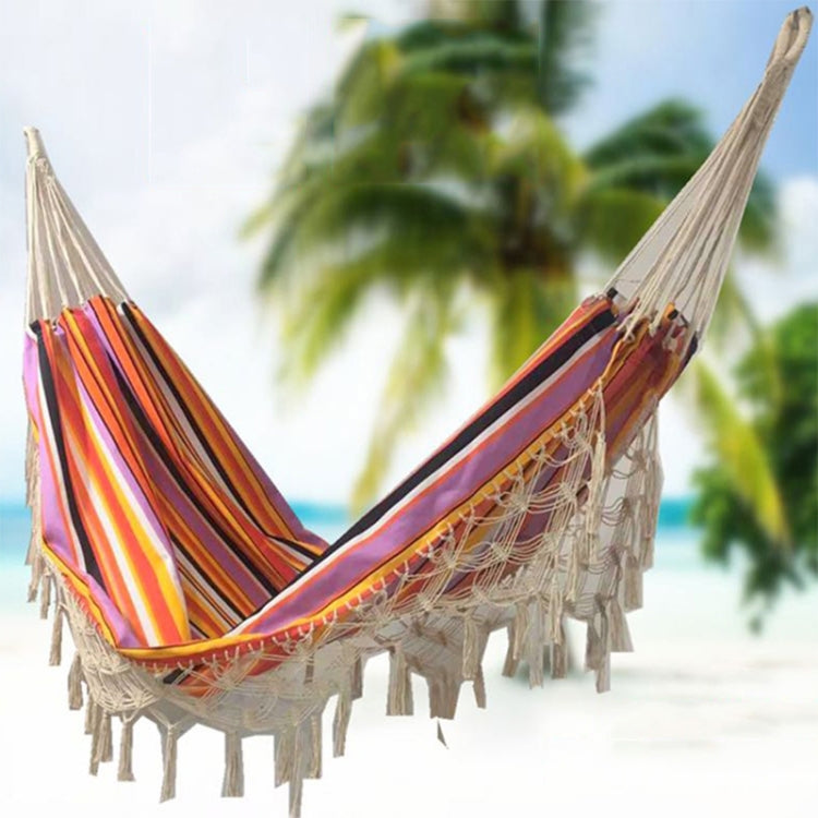 Outdoor Camping Hammock Tassel Polyester Cloth Hammock