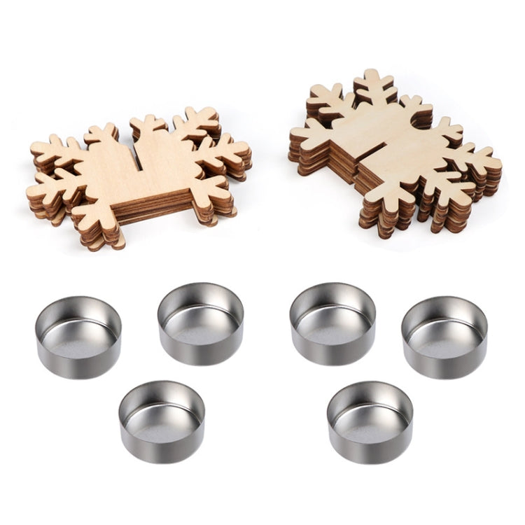 24 PCS Wooden Christmas Small Candle Holder Christmas Ornament