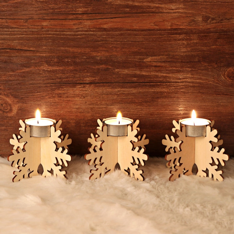 24 PCS Wooden Christmas Small Candle Holder Christmas Ornament