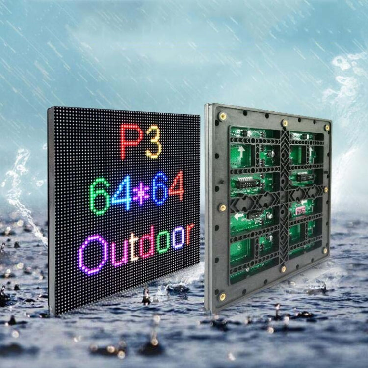 P3 Outdoor Waterproof Full-color Display Module LED Unit Board Electronic Display, Resolution: 64 x 64