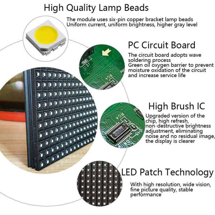 P10 Outdoor Full Color Screen LED Waterproof Advertising Screen Unit Board LED Module, Resolution: 32 x 16