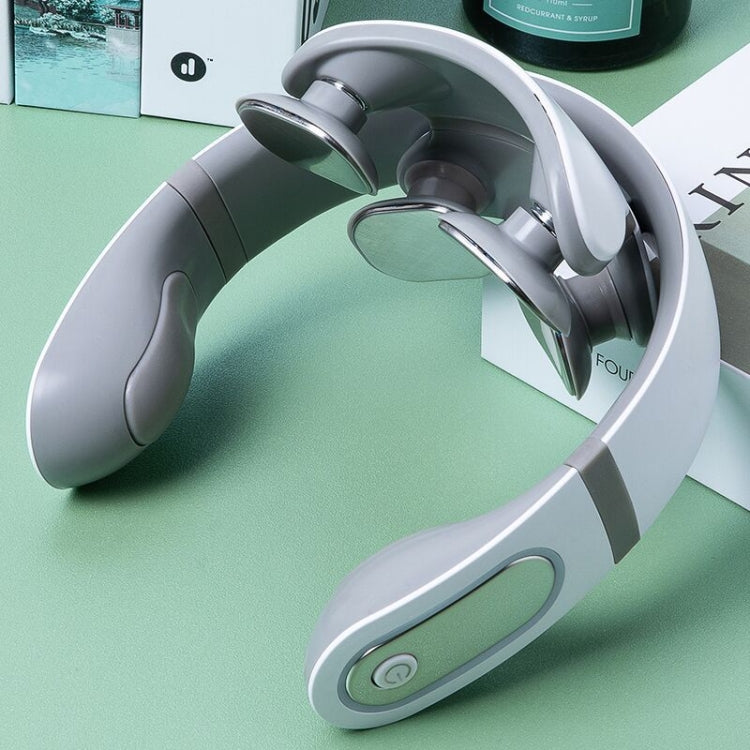 Wireless Smart Cervical Massager Pulse Neck and Shoulder Physiotherapy Device Multifunctional Neck Protector, Colour: Premium Style-Four Heads