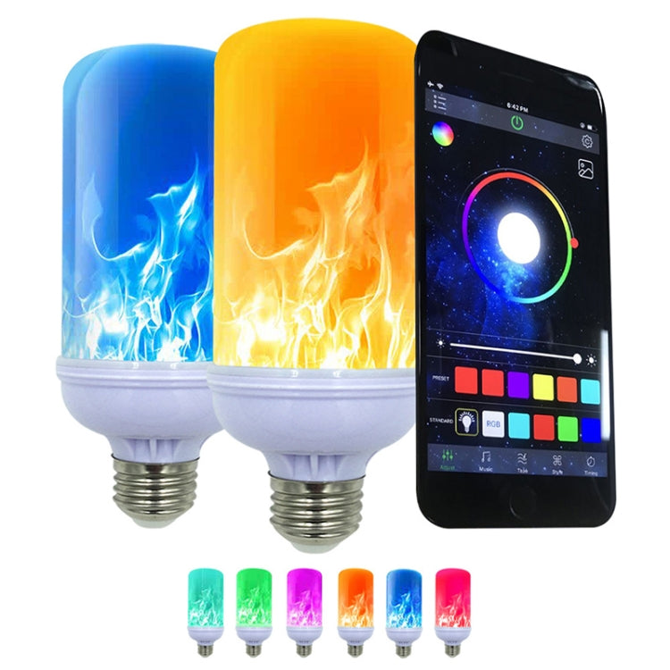 E27 Colorful Light Bulb Simulation Flame Light LED App Control One-to-many Lights