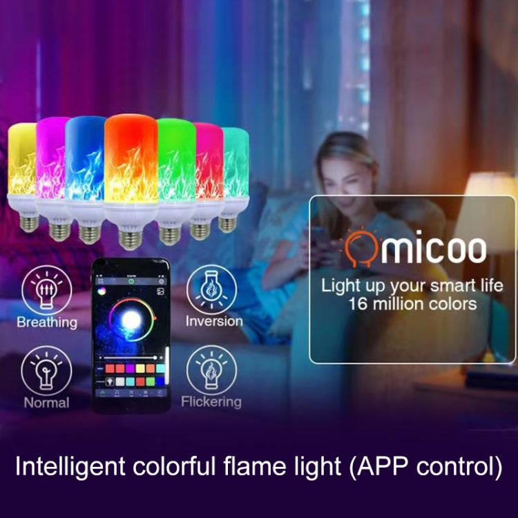 E27 Colorful Light Bulb Simulation Flame Light LED App Control One-to-many Lights