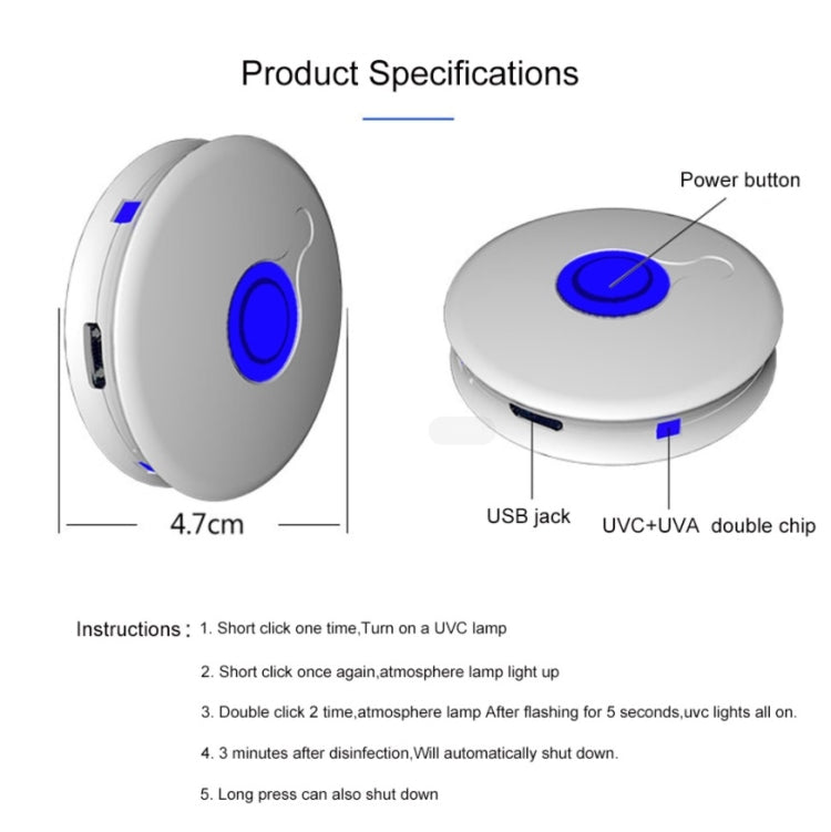 Portable Ultraviolet Germicidal Lamp Household Car UVC Ultraviolet Disinfection Lamp Sterilizer