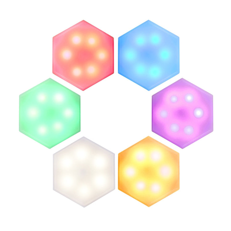 6 PCS RGB Type DIY Battery Cabinet Wall Light Novelty Infrared Remote Control Night Light(6 Lights And Two Remote Control)
