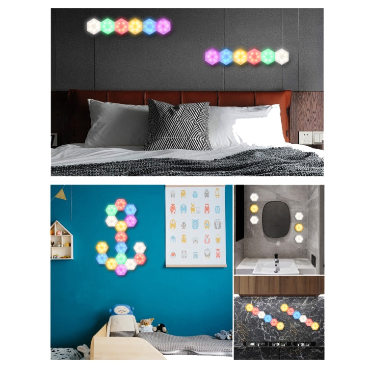 6 PCS RGB Type DIY Battery Cabinet Wall Light Novelty Infrared Remote Control Night Light(6 Lights And Two Remote Control)