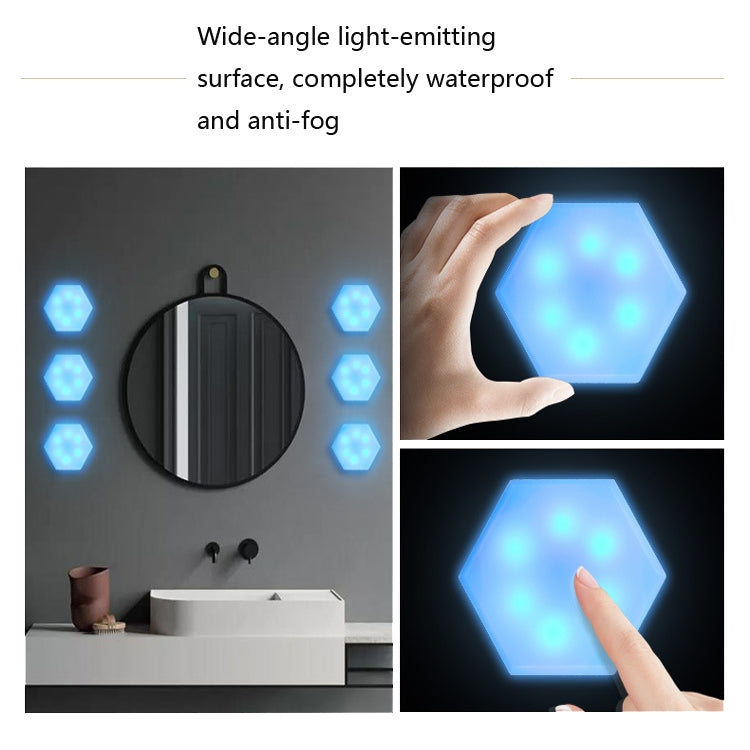 6 PCS RGB Type DIY Battery Cabinet Wall Light Novelty Infrared Remote Control Night Light(6 Lights And Two Remote Control)