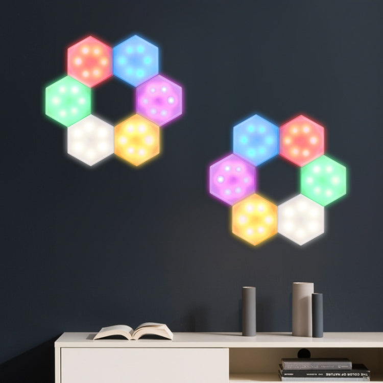 6 PCS RGB Type DIY Battery Cabinet Wall Light Novelty Infrared Remote Control Night Light(6 Lights And Two Remote Control)