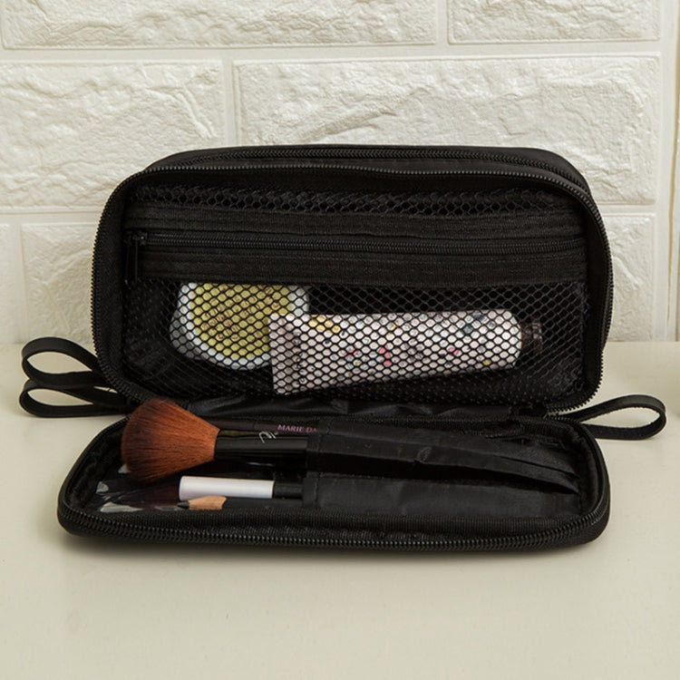 2 PCS Nylon Cloth Double Zipper Large Capacity Portable Cosmetic Bag With Double Layer Travel Toiletry Storage Bag