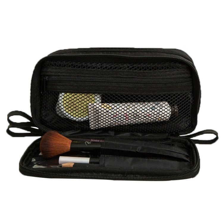 2 PCS Nylon Cloth Double Zipper Large Capacity Portable Cosmetic Bag With Double Layer Travel Toiletry Storage Bag