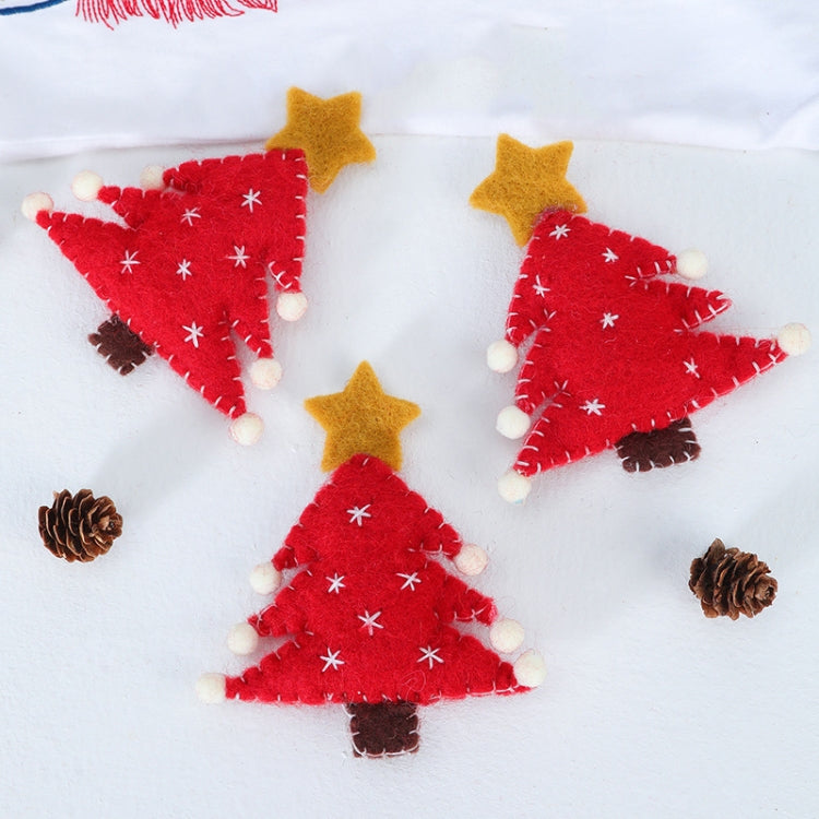3 PCS/Set Christmas Decoration Handmade Wool Felt DIY Christmas Tree Pendant(Red)