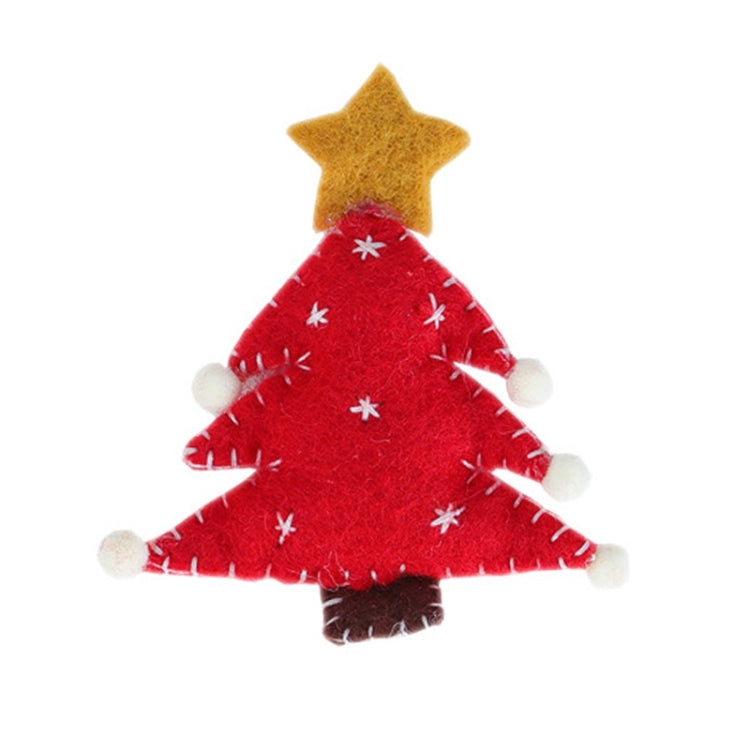 3 PCS/Set Christmas Decoration Handmade Wool Felt DIY Christmas Tree Pendant(Red)
