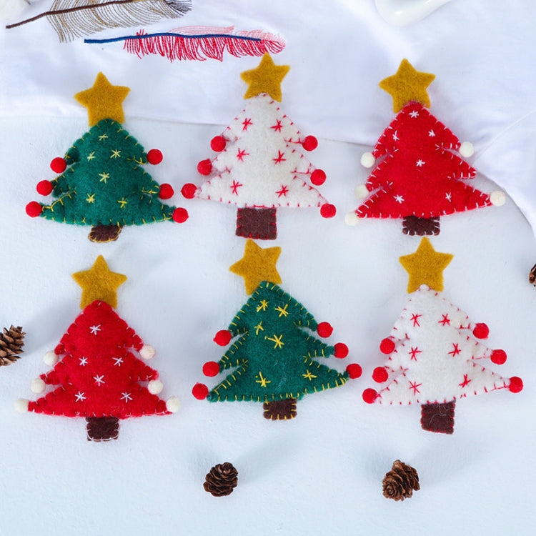 3 PCS/Set Christmas Decoration Handmade Wool Felt DIY Christmas Tree Pendant(Red)