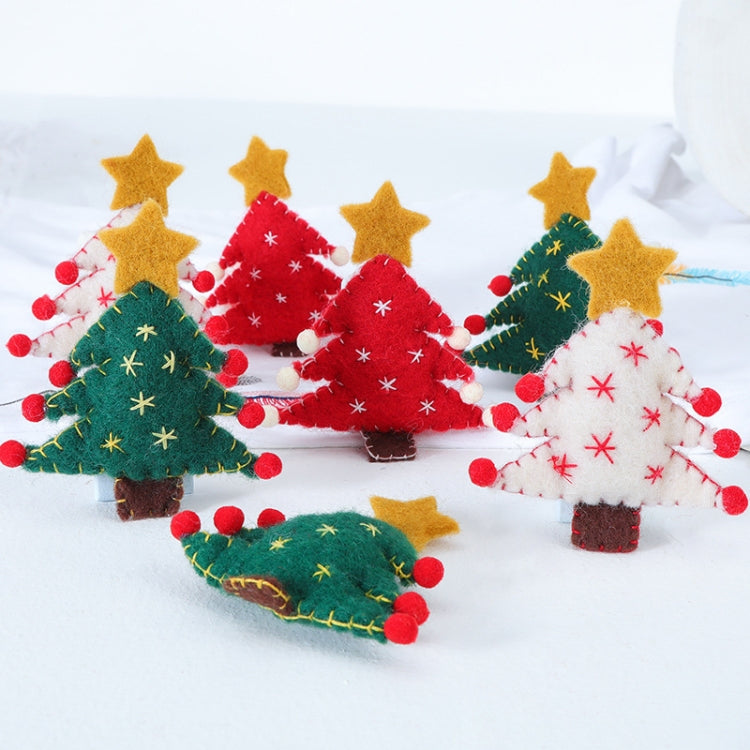 3 PCS/Set Christmas Decoration Handmade Wool Felt DIY Christmas Tree Pendant(Red)