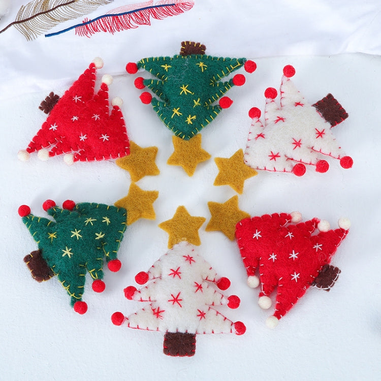 3 PCS/Set Christmas Decoration Handmade Wool Felt DIY Christmas Tree Pendant(Red)