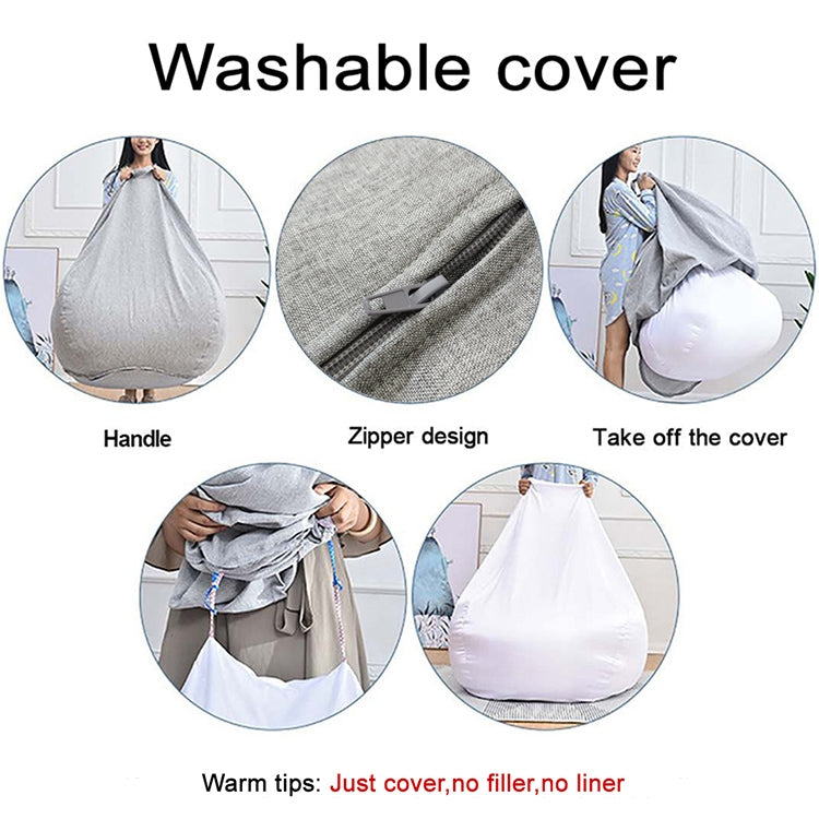 Lazy Sofa Bean Bag Chair Fabric Cover, Size: 80x90cm