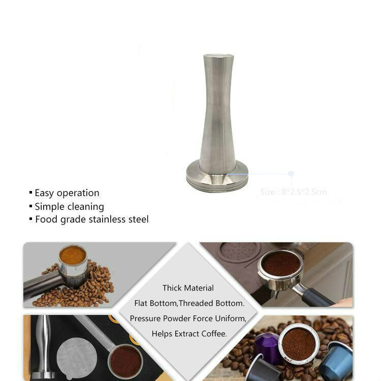 Solid Powder Hammer Stainless Steel Integrated Coffee Powder Press Stuffer Press Powder Stick