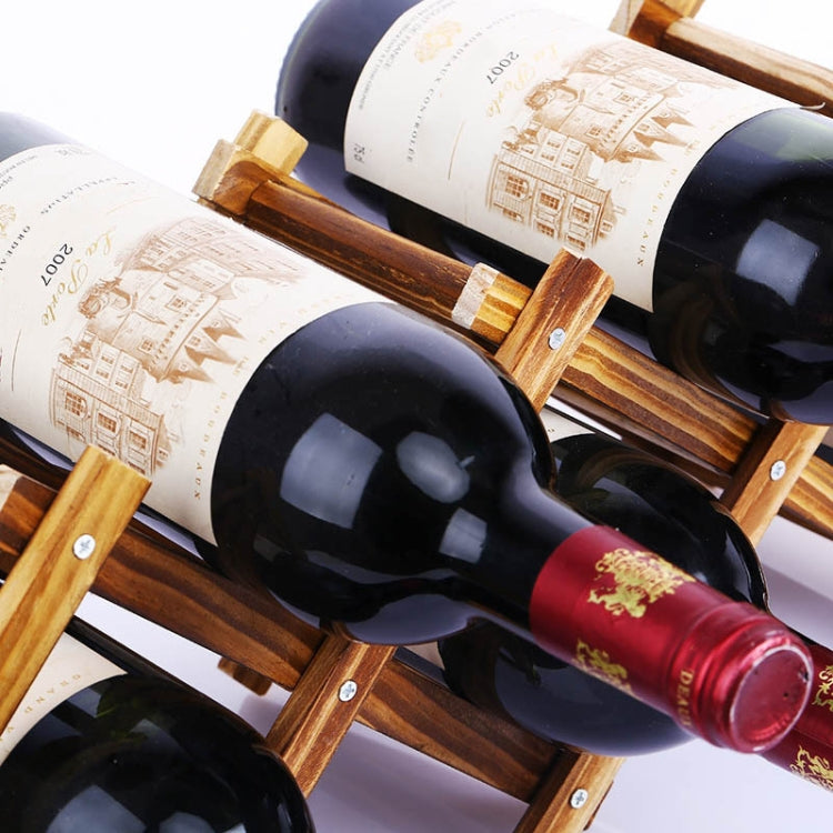 2 PCS Solid Wood Wine Rack Decoration Folding Home Living Room Wine Bottle Display Rack, Number of layers (specifications): 5-bottle