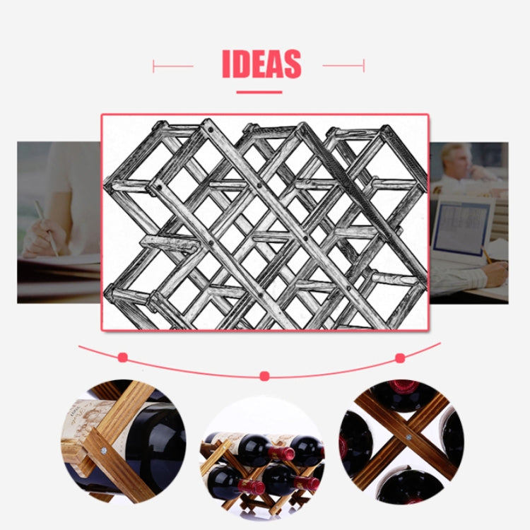 2 PCS Solid Wood Wine Rack Decoration Folding Home Living Room Wine Bottle Display Rack, Number of layers (specifications): 5-bottle