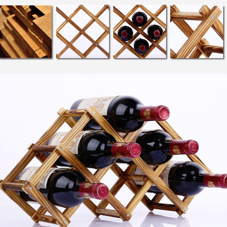 2 PCS Solid Wood Wine Rack Decoration Folding Home Living Room Wine Bottle Display Rack, Number of layers (specifications): 5-bottle