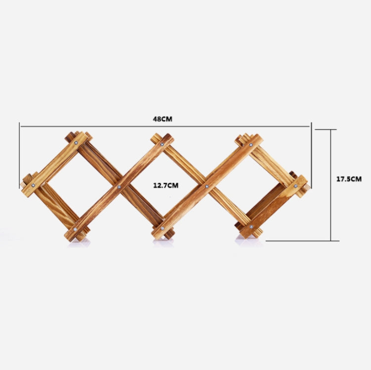 2 PCS Solid Wood Wine Rack Decoration Folding Home Living Room Wine Bottle Display Rack, Number of layers (specifications): 5-bottle