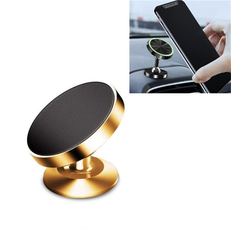 3 PCS  Car Phone Holder Alloy Magnetic Universal Dual Ball Rotating Car Phone Holder, Colour: Golden (Single Ball)