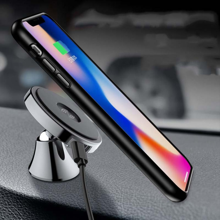 10W Magnetic Car Nano Wireless Charging Mobile Phone Stand, Style: Black + Charging Cable