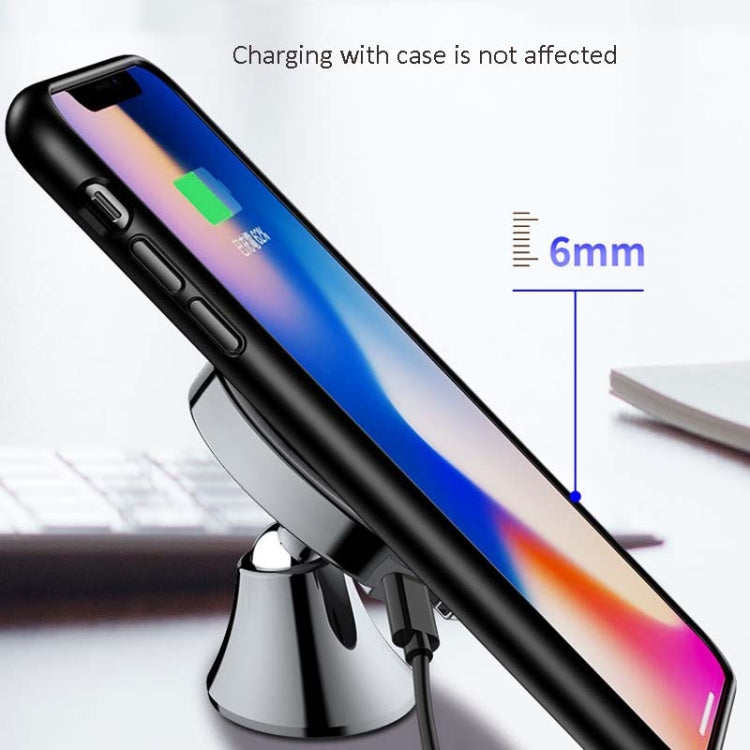 10W Magnetic Car Nano Wireless Charging Mobile Phone Stand, Style: Black + Charging Cable