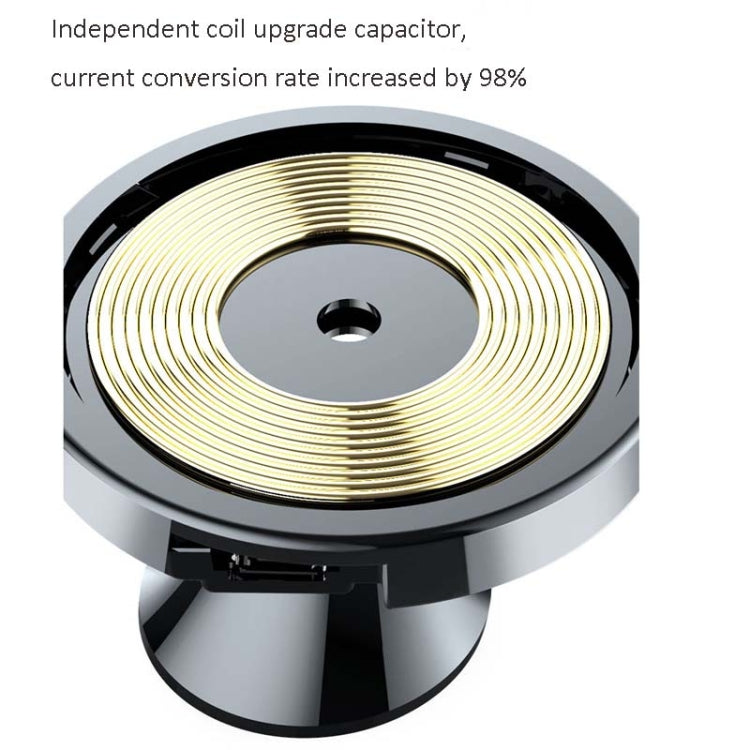 10W Magnetic Car Nano Wireless Charging Mobile Phone Stand, Style: Black + Charging Cable