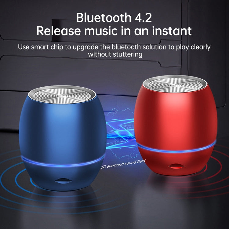 C2 Metal Bluetooth Speaker Phone Wireless Mini Portable Card Subwoofer Smart Bluetooth Small Speaker, Style:Ordinary Paragraph(Blue)