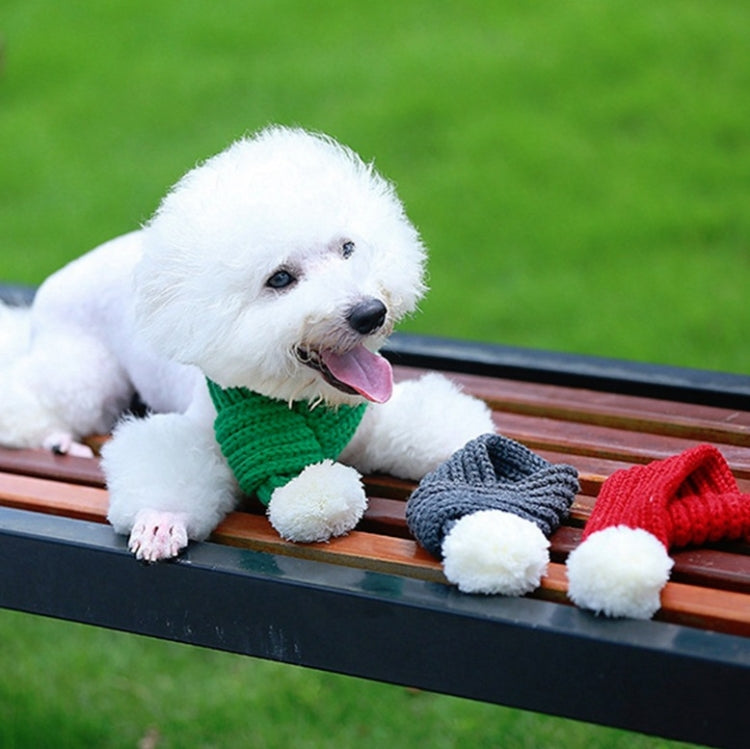 Pet Christmas Scarf Holiday Cross-dressing Cotton Wool Scarf, Size: L