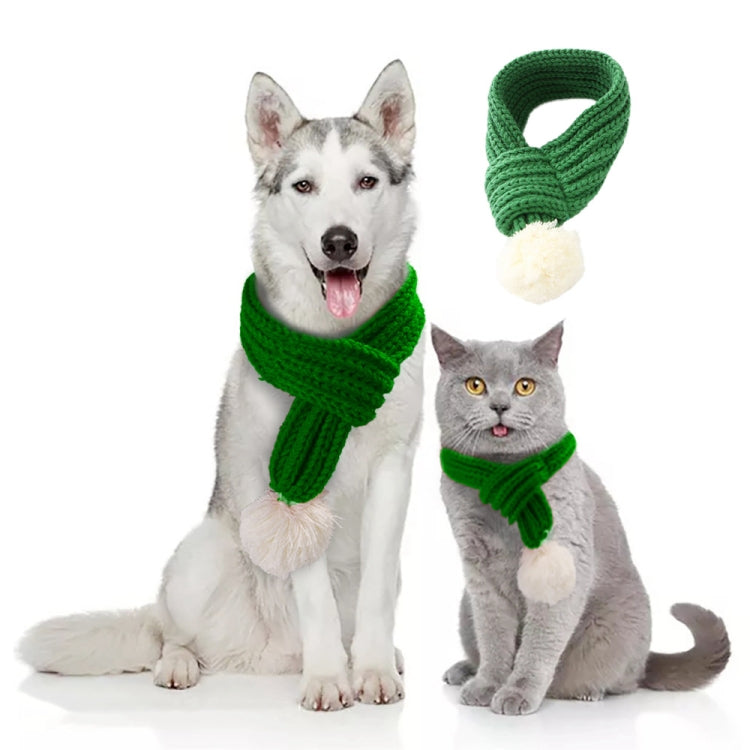 Pet Christmas Scarf Holiday Cross-dressing Cotton Wool Scarf, Size: L