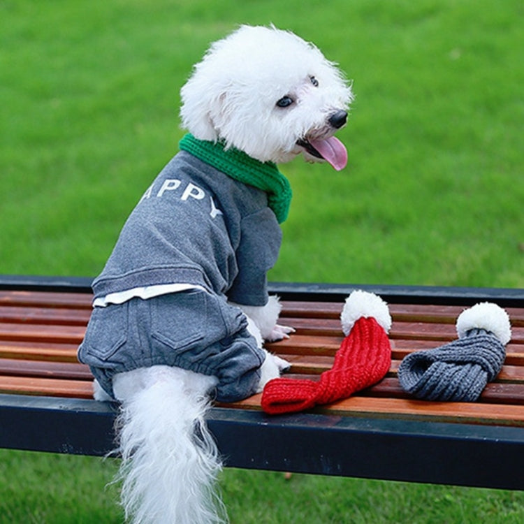 Pet Christmas Scarf Holiday Cross-dressing Cotton Wool Scarf, Size: L