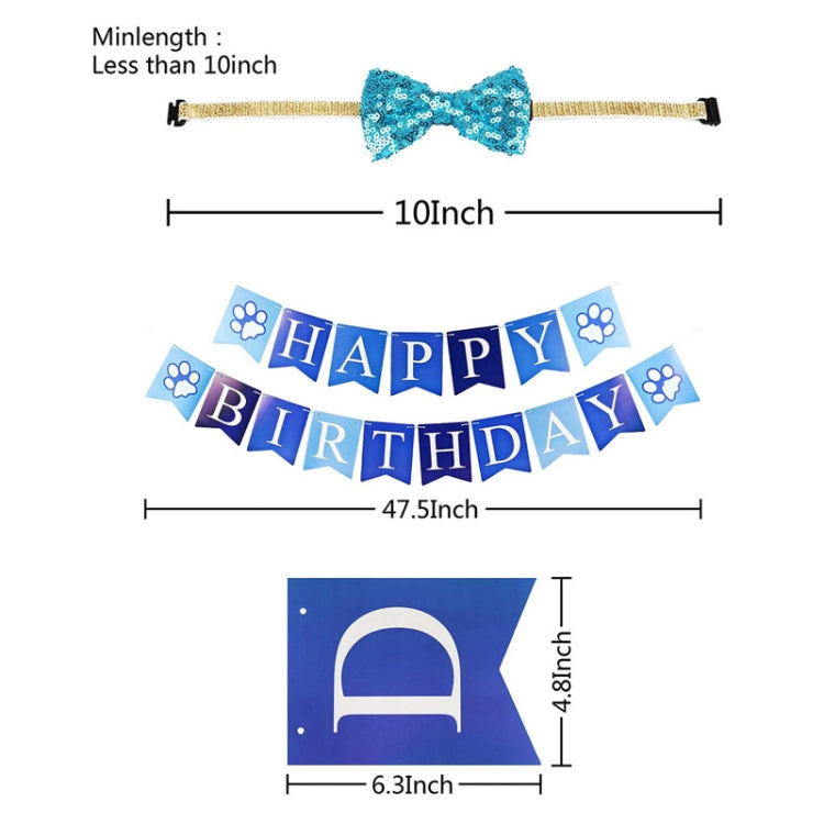 Pet Birthday Party Dog Pull Flag Triangle Scarf Cake Hat Holiday Dress Up Set, Size: One Size