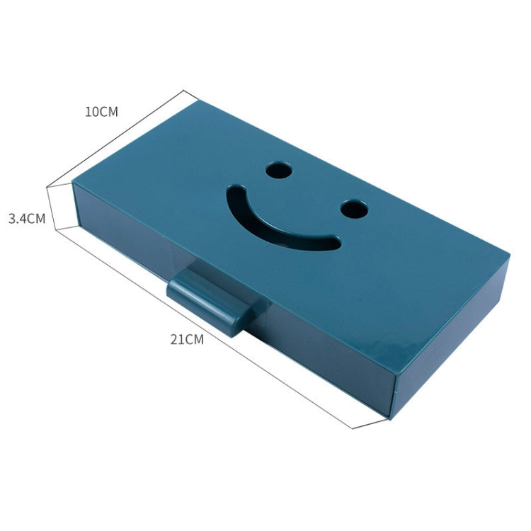Hidden Drawer Storage Box Office Desk Bottom Paste Large Capacity Pen Case(Light Blue)