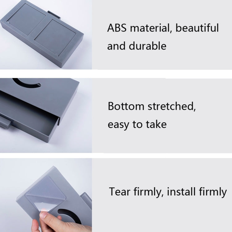 Hidden Drawer Storage Box Office Desk Bottom Paste Large Capacity Pen Case(Light Blue)