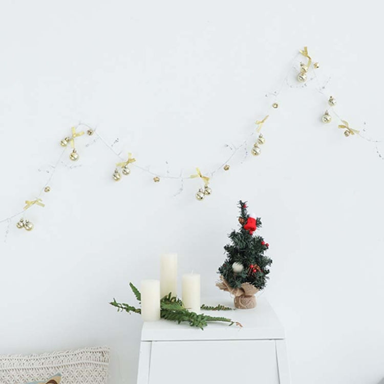 2m 20LEDs Christmas String Lights Christmas Bells Ball Decoration Lamp, Style: Gold Bowknot Bell
