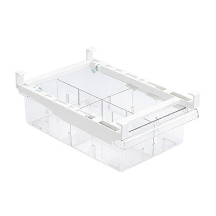 Transparent Hanging & Pull-out Refrigerator Sorting Fresh-keeping Box For Fruits Vegetables & Eggs With Separate Classification Box, Specification: 4 Grids