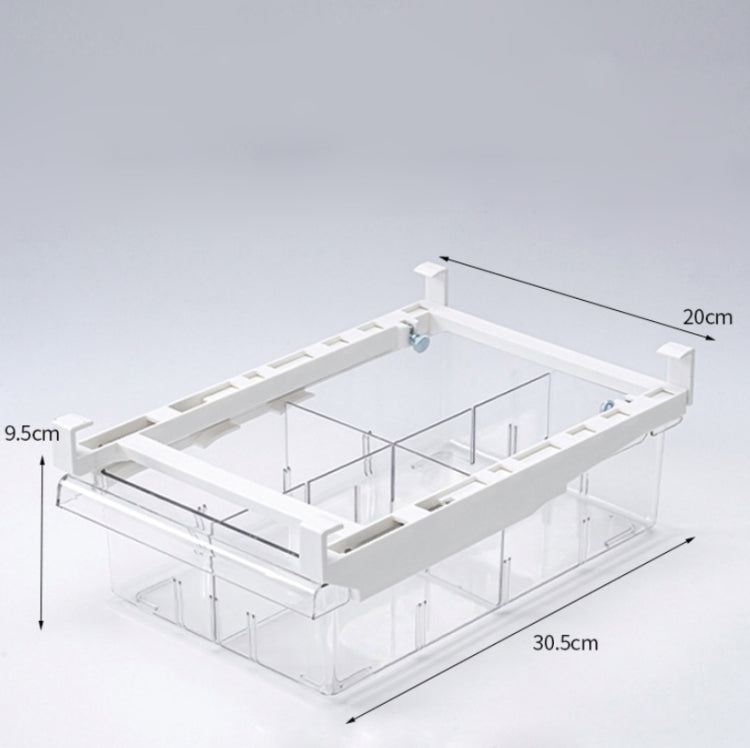Transparent Hanging & Pull-out Refrigerator Sorting Fresh-keeping Box For Fruits Vegetables & Eggs With Separate Classification Box, Specification: 4 Grids