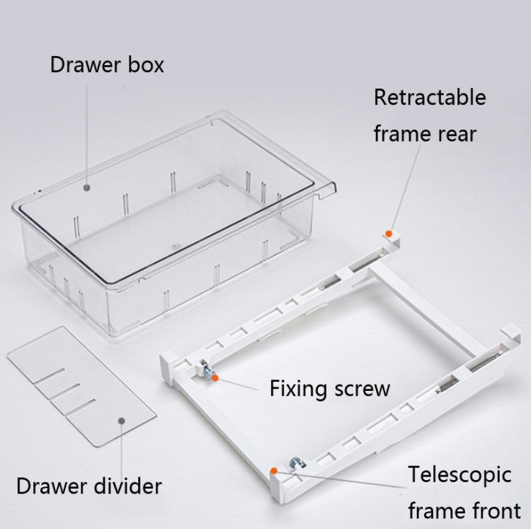 Transparent Hanging & Pull-out Refrigerator Sorting Fresh-keeping Box For Fruits Vegetables & Eggs With Separate Classification Box, Specification: 4 Grids