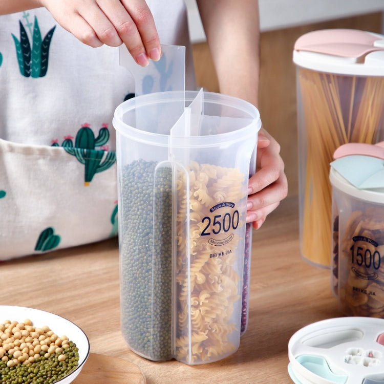 2 PCS Kitchen Petals Moisture-proof Storage Cans Plastic Compartment Sealed Food Cans, Capacity:4 Grids