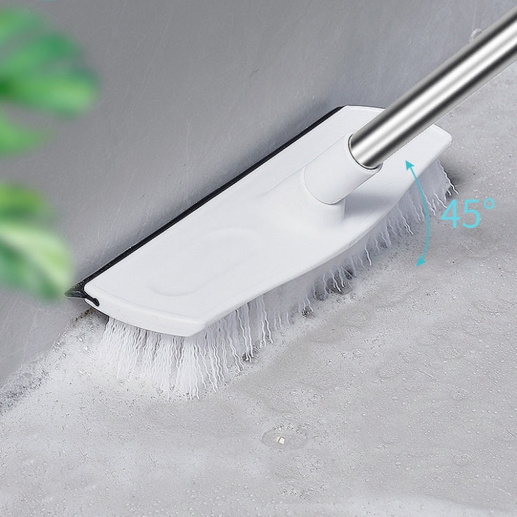 Retractable Floor Brush Bathroom Cleaning & Wiping Dual Purpose Brush Long-handled Bristle Floor Brush, Size:1M(White)